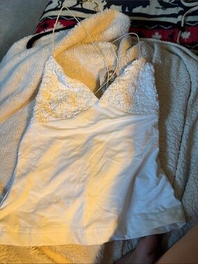 XOXO White Lace-Trim Camisole